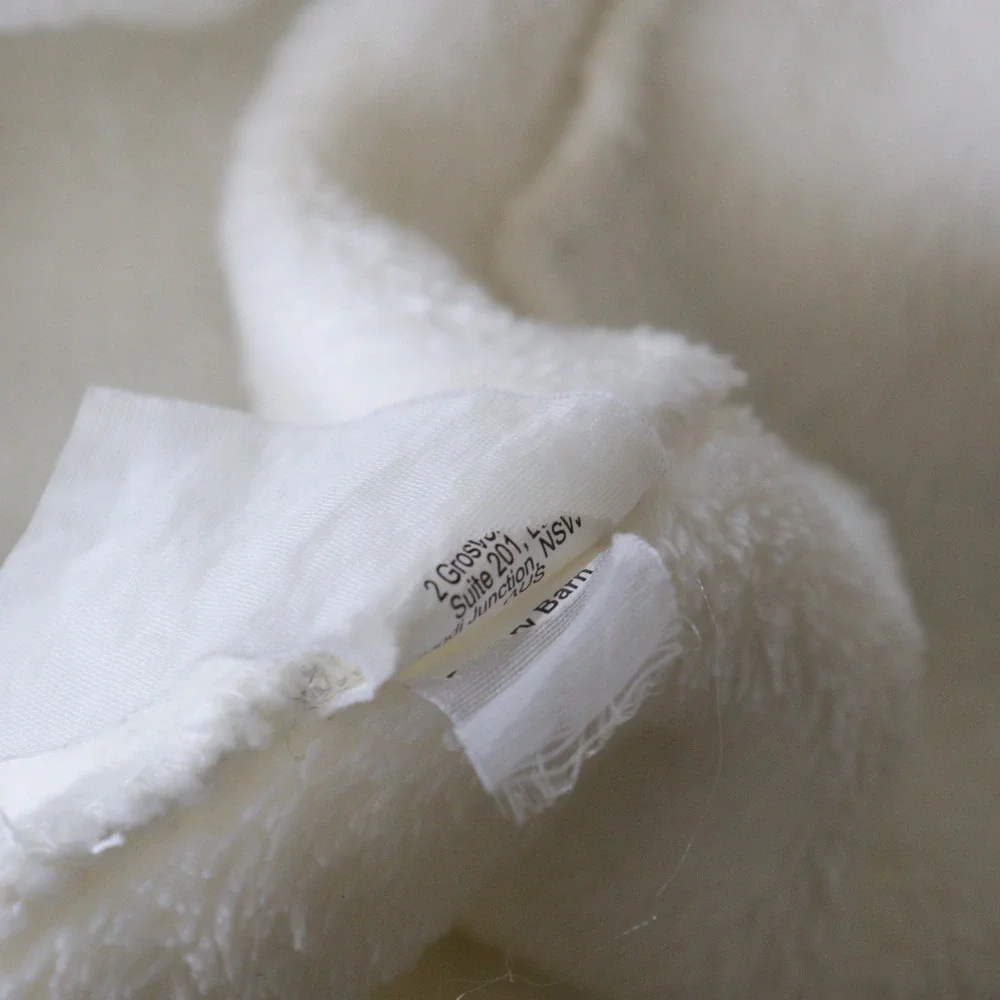 Pottery Barn Ombre Robe White Cream Belted Fauz Fur Collar Trim‎ Size M/L - Picture 9 of 9